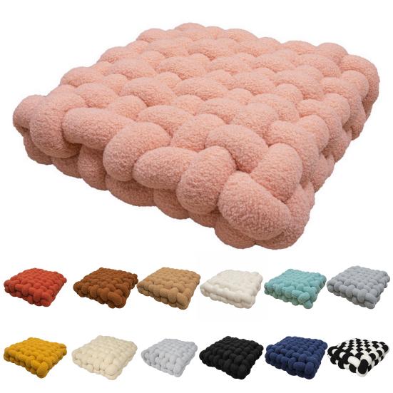 Декоративная подушка эластичная пушистая мягкая на ощупь квадратная плетеная подушка для сиденья стула из шерпы