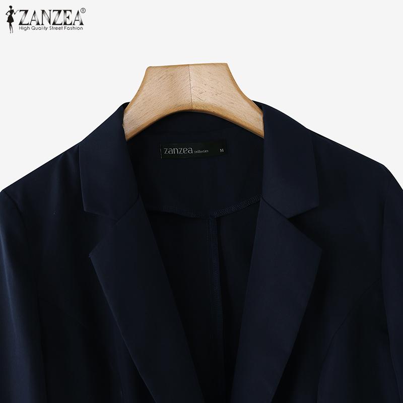 ZANZEA Женский модный пиджак с воротником и длинным рукавом в полоску