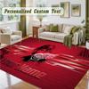 Crystal Velvet Square Rug Custom NameDetroit Red Wings Pattern Non Slip Home Floor Decor Rug