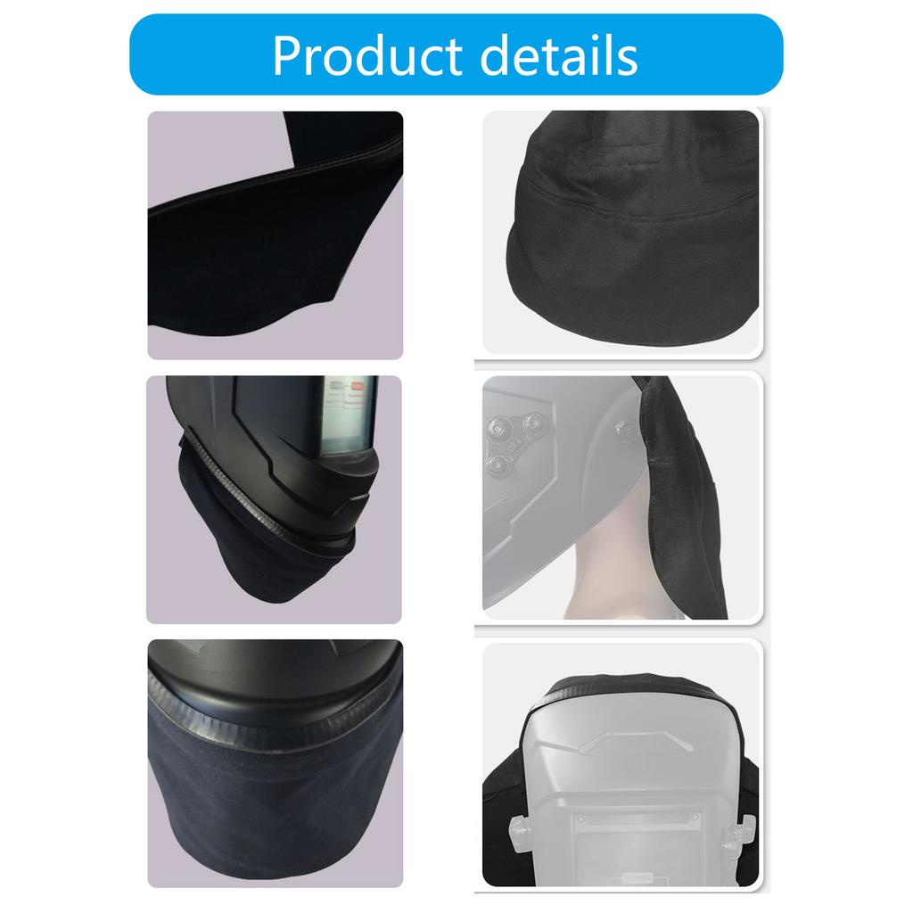 2Piece Welding Helmet Cover And Bib Set Heat Resistant Leather Fabric Full Head Neck Protection For Welding Work