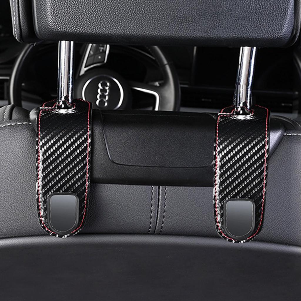 Крючок для подголовника, автомобильный крючок, 2 комплекта, крючок для багажа, 25 кг, крючок для багажа, крючок для сиденья, автомобильные аксессуары, полезные товары (Углеродное волокно)