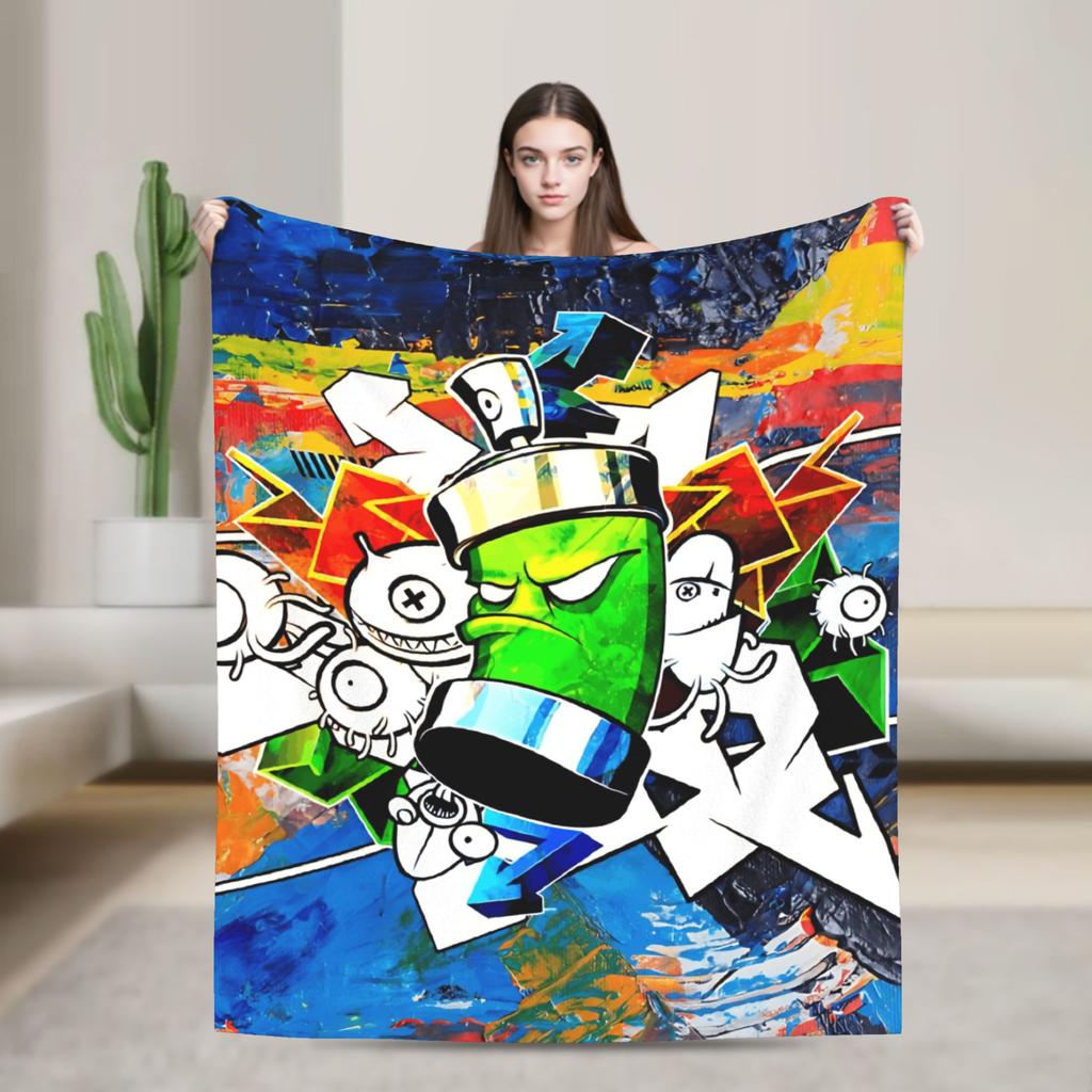 Cartoon Cute Doodle Blankets Quality Warm Soft Throw Blanket Spring Kids Adult Outdoor Novelty Bedspread