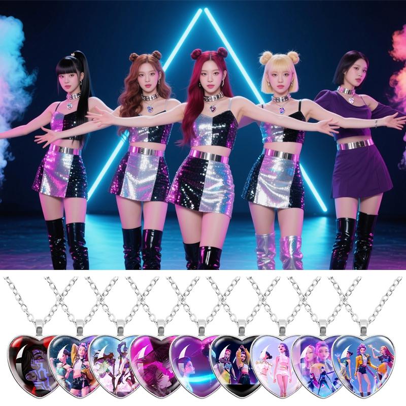 Аниме Kpop Девушки Ожерелья Форма Сердца Подвески Аниме Руми Зои Мира Украшения Подвеска Подарки для Kpop Фанатов