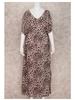 EDOLYNSA Leopard Print Women's V-neck Long Dress Tunic Kaftan Bikini Cover Up Robe Soft Classy Versatile Swimsuit Cover-up Outfits Q1128