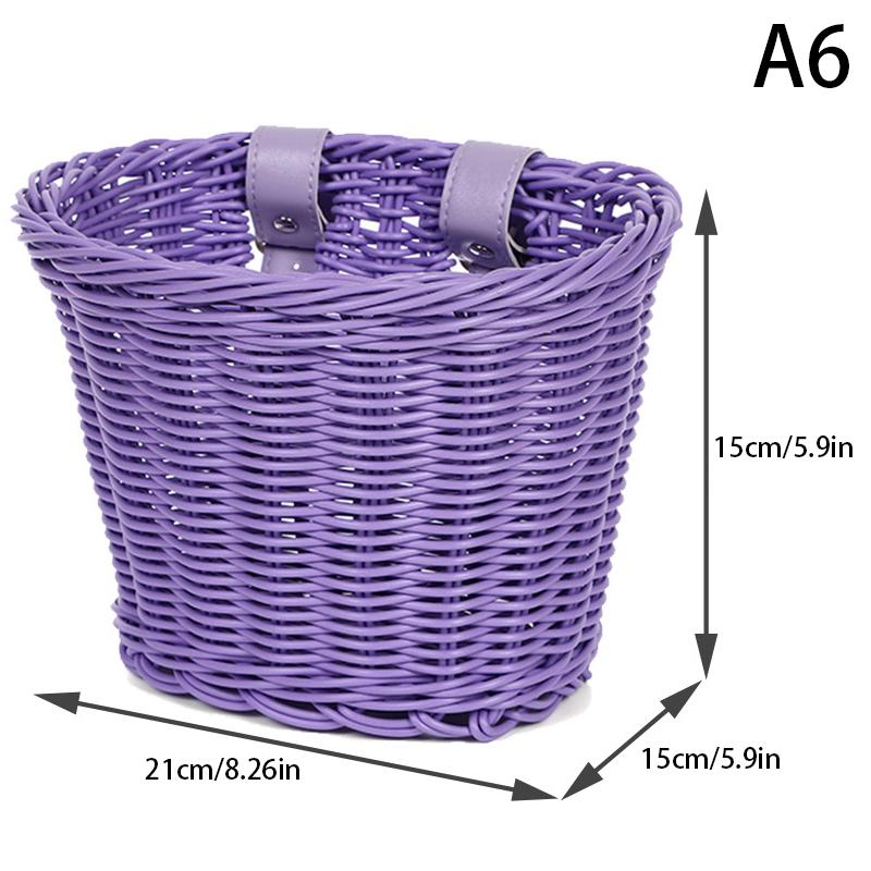 Съемная корзина для велосипеда, корзина для велосипеда из искусственного ротанга, сумка для хранения на переднем руле, рюкзак для велосипедных принадлежностей