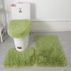 3pcs/set Fluffy Hairs Toilet Lid Cover Rugs Solid Color Shower Carpets Sets  Shower Room