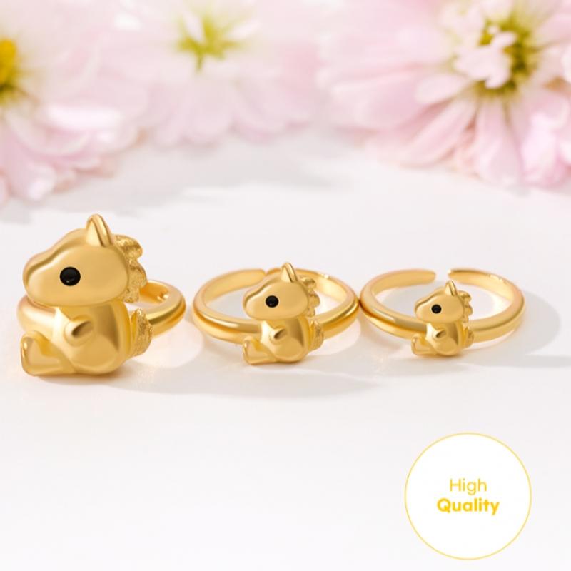 Porti 24k Gold Red Horse Ring 1g