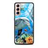 Стеклянный чехол с милым дельфином синего морского животного для Samsung Galaxy S21 S20 Ultra S10 Plus Lite S20fe 5g S10e S9 S8, бампер, чехол