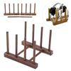 2pcs Vertical Design Dish Drying Rack Brown Color Cabinet Organizer  For Kitchen Use