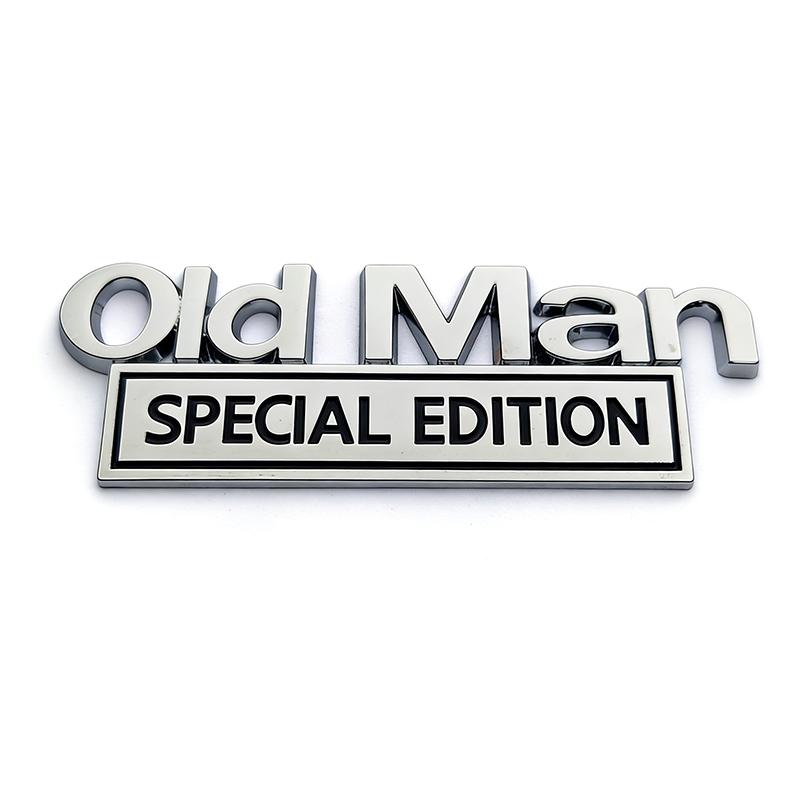 NEW Old Man Edition Metal Car Sticker Badges For Car Trunk Door Decoration Badges Old Man Logos Car Decals Motorcycle Decoration