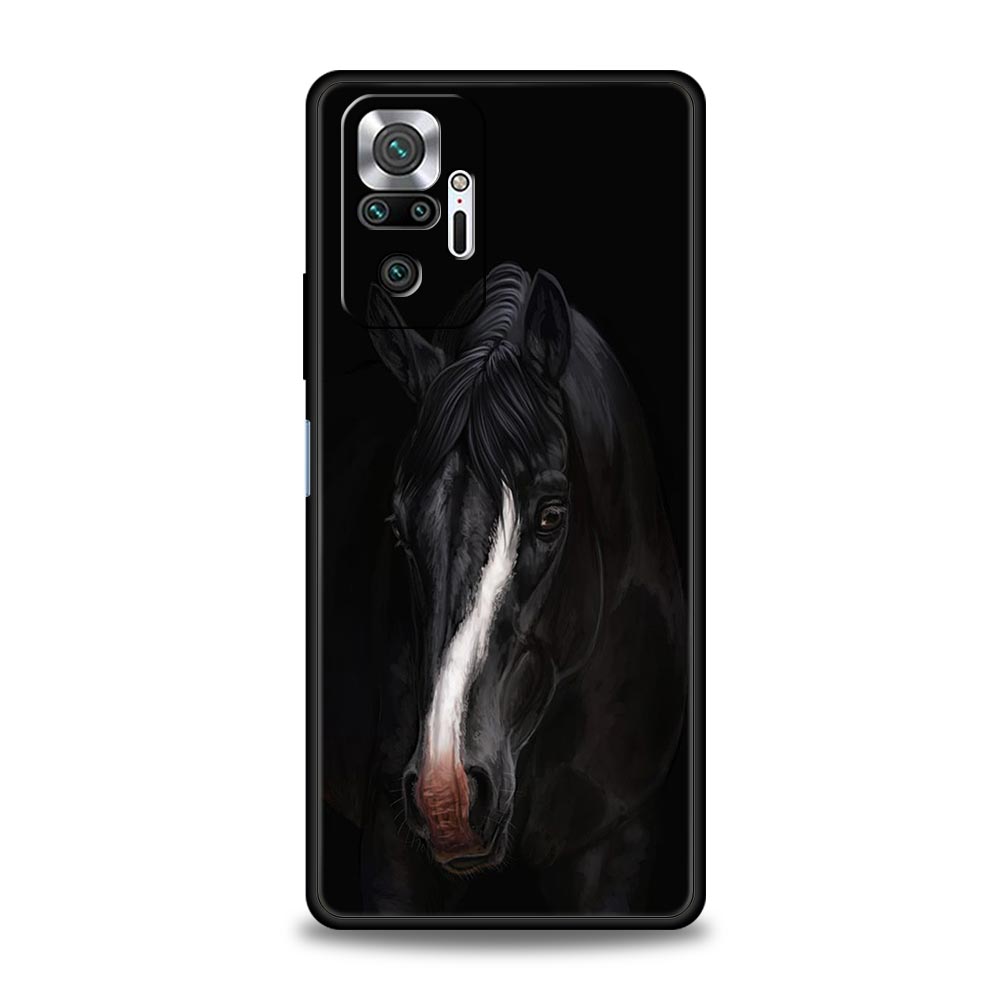 Чехол для телефона с изображением животного Лошадь для Redmi 14C 10C Note 15 14 13 12 10 11 K40 Pro Plus 5G Мягкий ТПУ Ударопрочный Корпус Funda Capas Сумка