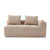 Cozy Corduroy Two-Seater Sofa – No Assembly, Soft Back Cushions, Side Storage Pocket for Remote Control and Phone, Cup Holder – Neat and Aesthetic.