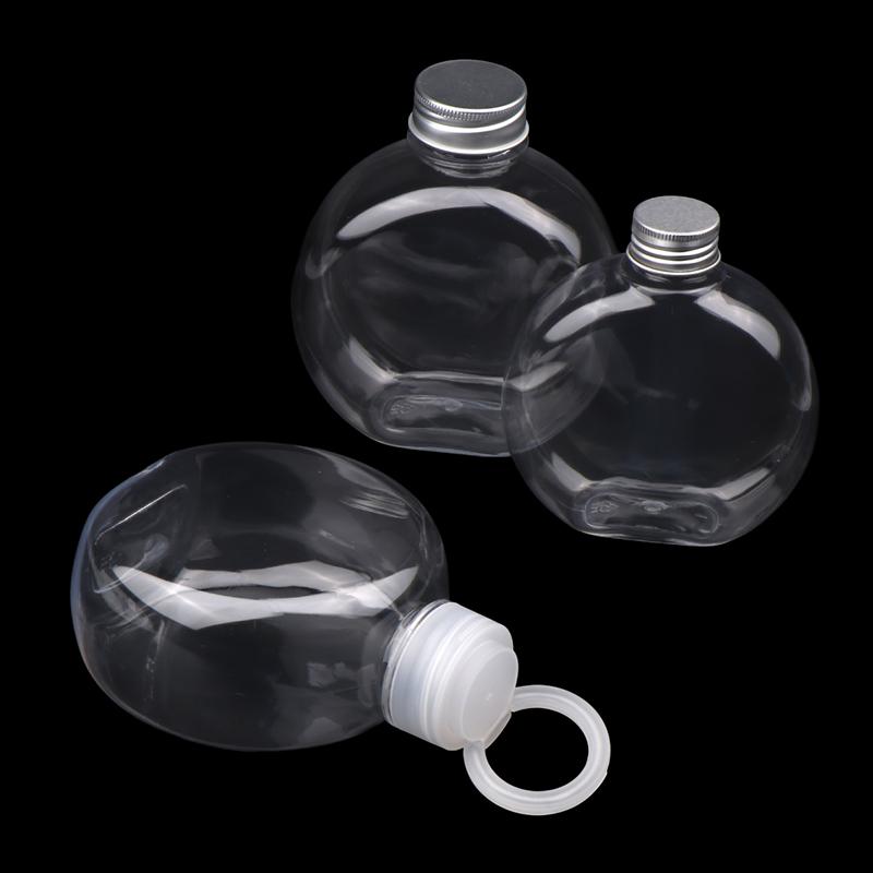 320/500 мл Плоская круглая бутылка для воды Прозрачная бутылка для молока, чая, кофе Бутылки для питья Портативная ПЭТ бутылка для сока, напитков