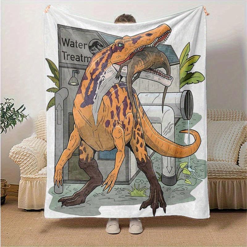 1pc Water Treatment Tyrannosaurus Blanket Soft Throw for Home Decor, Gift Idea, Living Room, Travel, Camping, Car Blankets