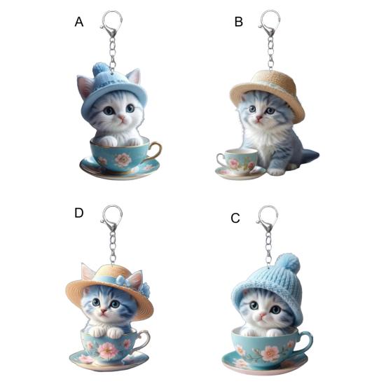 Мультяшный кот акриловый кулон подвесное украшение высокая прочность легко повесить декоративное зеркало заднего вида автомобиля брелок подвеска