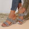 Summer New Fashion Rhinestone Slippers Thick Heel High Heel Women's Fashion Casual High Heel Women's Sandals