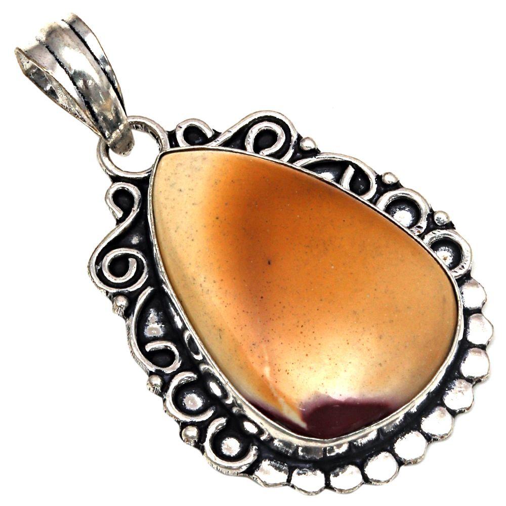 Pendant Wild Horse Jasper Gemstone Handmade Mother Day Silver Jewelry 2"