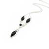 [I8934] - Silver Necklace 'Jet Black Goddess' Silver-black (rhodium-plated) - 5x3 Cm