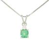 Ожерелье с подвеской из натурального изумруда и белого сапфира весом 4,00 карата