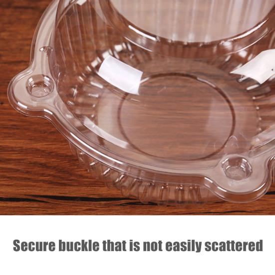 100Pcs Cupcake Box Plastic Clear Cupcake Container with Secure Flip-Top Seal Easy Open Close Stackable Dessert Holder