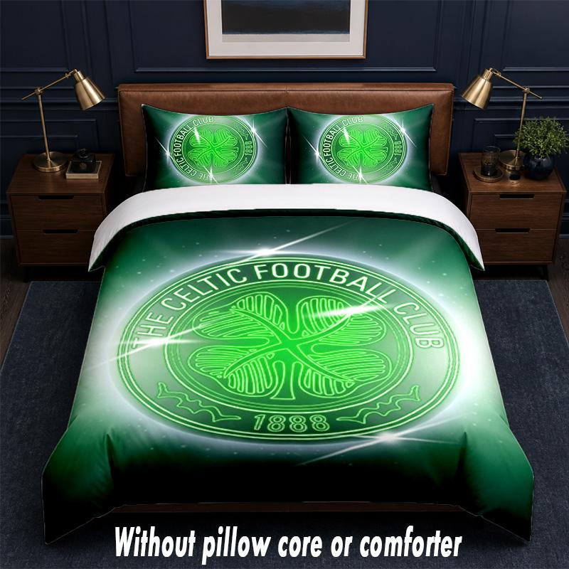 Дизайн Celtic FC Комплект постельного белья 1 пододеяльник + 2 наволочки Мягкое дышащее домашнее постельное белье