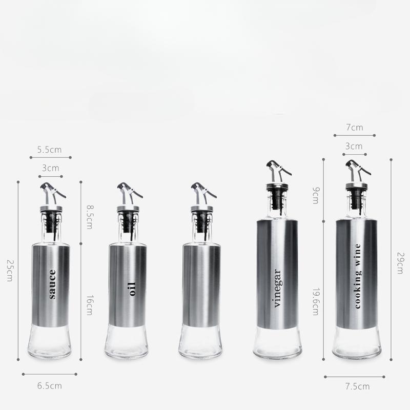 HANYANG Бутылка для приправ из нержавеющей стали Кувшин для масла Бутылка для соевого соуса Бутылка для уксуса Стеклянная бутылка Бутылка вина Банка для уксуса Бутылка для распыления масла