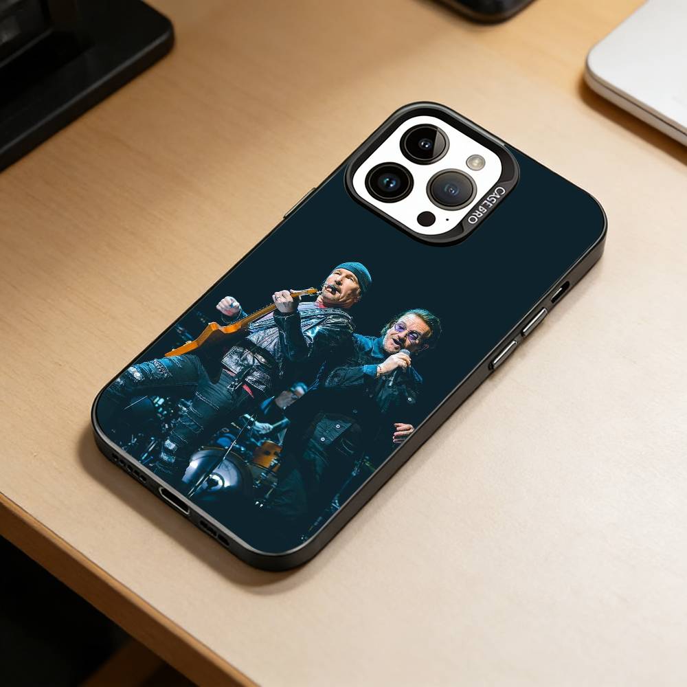 Чехол Band UU-U2 для iPhone 17,16,15,14,13,12,11 Plus,Pro Max,XS,Цветной Серебряный Покрытие Внутренняя Крышка