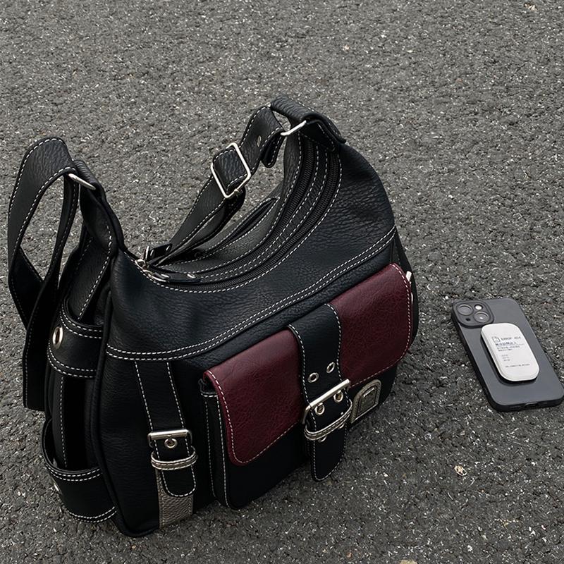 Vintage High Quality PU Leather Shoulder Crossbody Bag Women's Large Capacity Messenger Bag Luxury Design Travel Handbag Bolsa