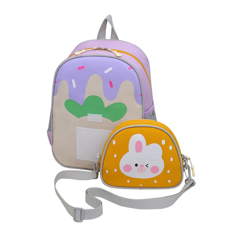 Fashionable Cute Cartoon Nylon Backpack For Kids Unisex Trendy Kindergarten Bag