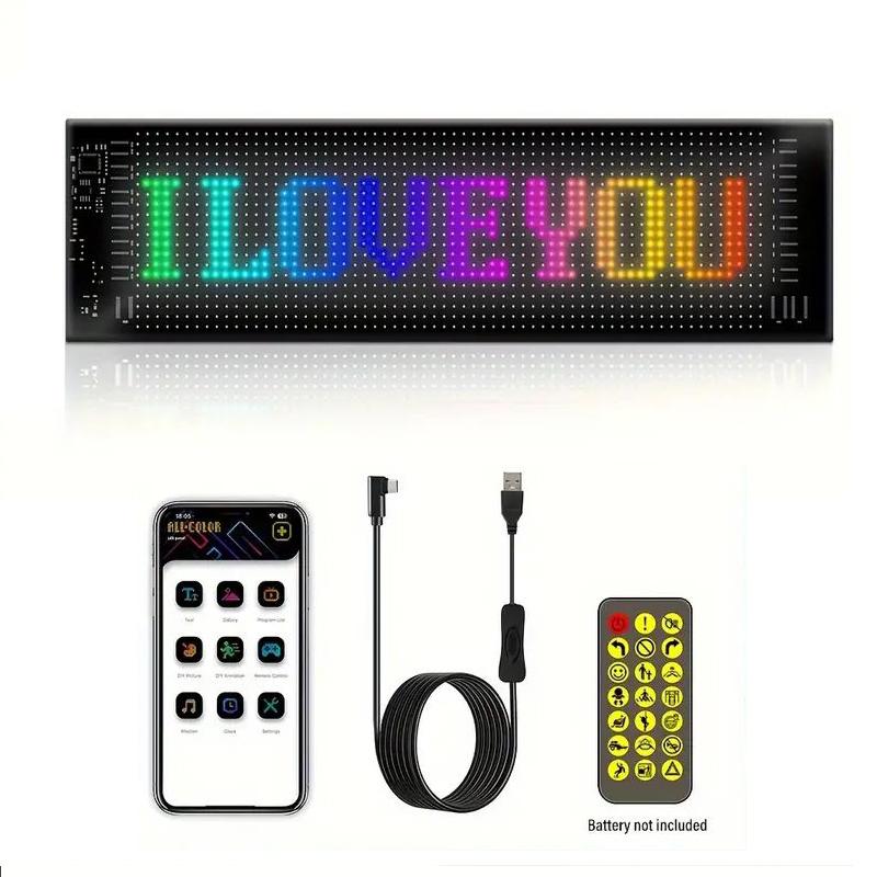 Умная светодиодная лента LigFlexible Matrix Pixel Panel 20X64 Яркий DIY Футбольный узор Концертный текст USB 5 В Пульт дистанционного управления + приложение Автомобильный знак