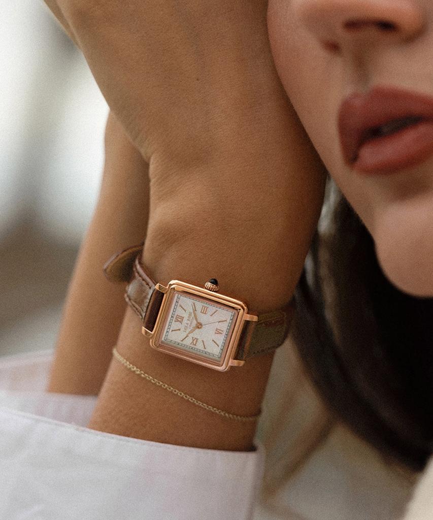 Lollalojeu New Cube Mother-Of-Pearl Women'S Leather Watch
