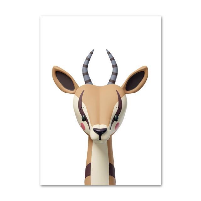 Nordic Poster Print Jungle Animal Elephant Zebra Tiger Lion Giraffe Leopard Nursery Wall Art Canvas Painting Pictures Kids Room