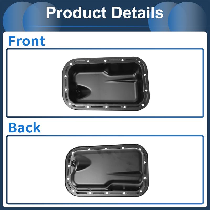 UXCELL No.5184546AC Engine Oil Pan Oil Pan Sump Transmission Oil Pan for Jeep Wrangler 2012-2018 Iron Black