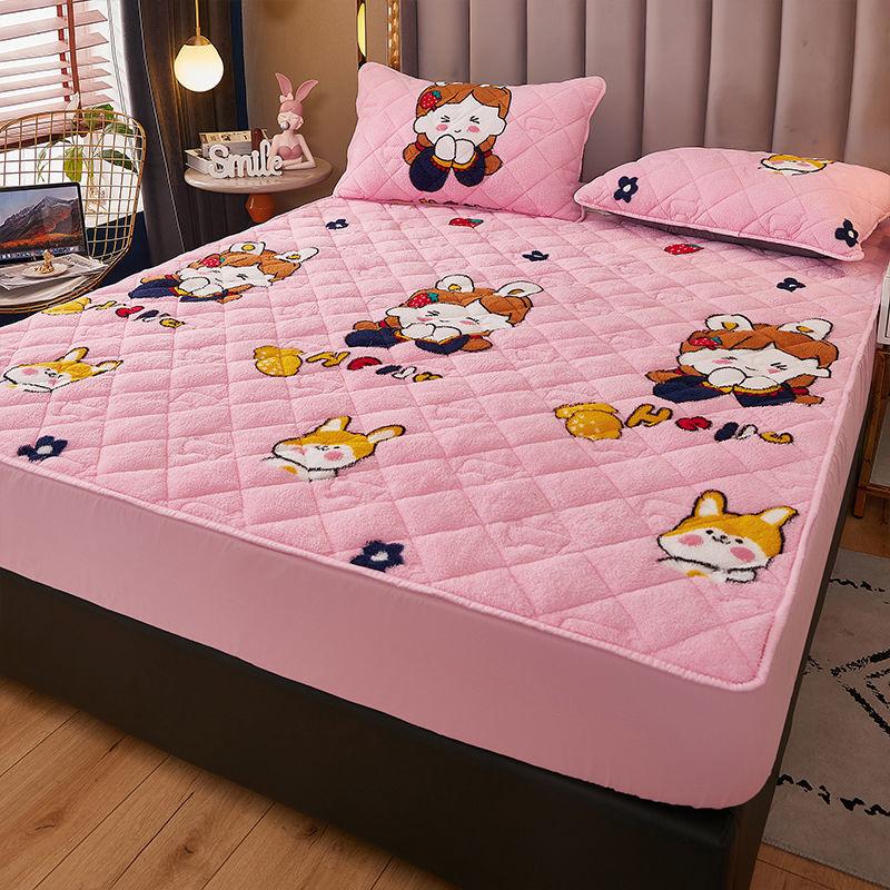 3 шт./компл. бархатное покрывало из ягненка, толстый стеганый коралловый бархатный чехол для матраса