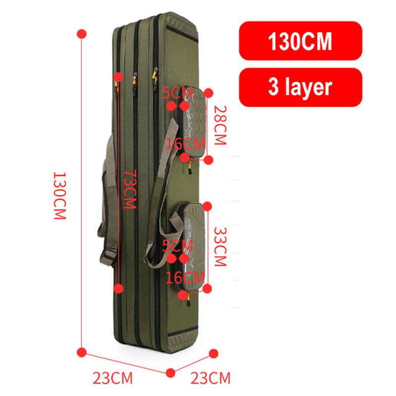 Рыболовная сумка 80/90/100/120/125/130 см 2/3/4-слойная рыболовная сумка Оксфорд Складная удочка Сумка для катушки Сумки для хранения рыболовных снастей Дорожный чехол X402G