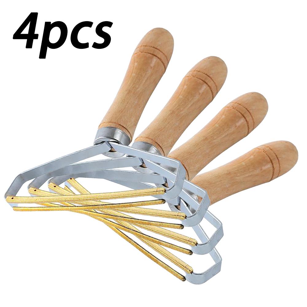 Многоразовая двусторонняя портативная щетка для удаления волос с деревянной ручкой для одежды и мебели