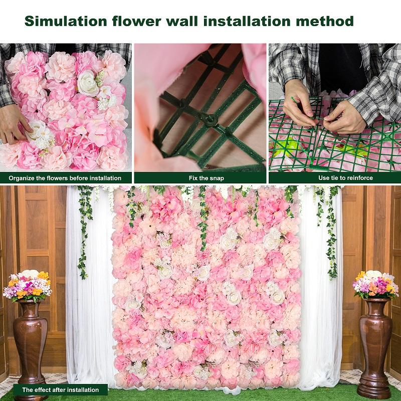 3D настенная панель с цветами 15,7*15,7 дюйма, искусственный цветок, настенный фон, шелковый коврик с розой для домашней вечеринки, свадебного декора, фон