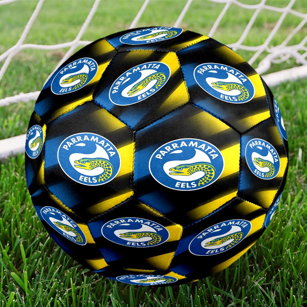 Parramatta Eels Team Crest Size 5 Soccer Ball,Indoor/Outdoor Suitable for Training Matches Tournaments Practice Games Perfect Gift for Fan