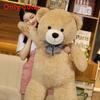 Oversized Teddy Bear Plush Toy With Checkered Bow Decoration For Gift Kids