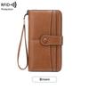 Women Wallets RFID Blocking Buckle Closure Minimalist Long Wallet - Clutch Purse Coin Pouch Card Holder