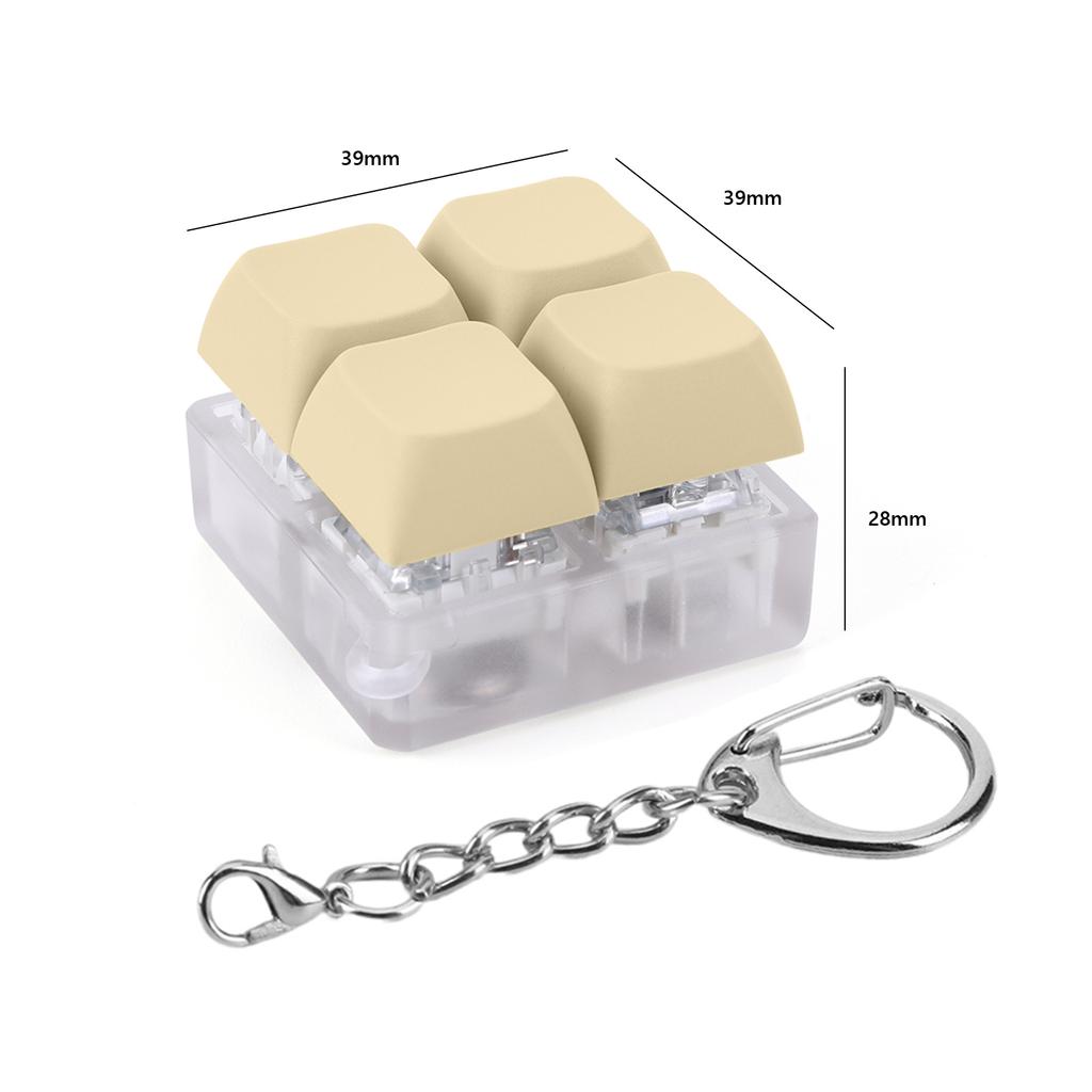 Брелок-клавиатура Fidget с 4 клавишами и светодиодной подсветкой(Желтый стиль B)