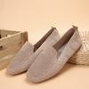 Большие размеры Lazy One Foot Stirrup Casual Shoes, квадратный носок, плоская подошва, ажурное переплетение, однотонные туфли