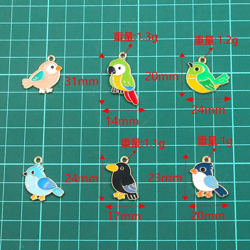 10 шт. DIY Аксессуары для бижутерии Милый разноцветный кулон-птица попугай