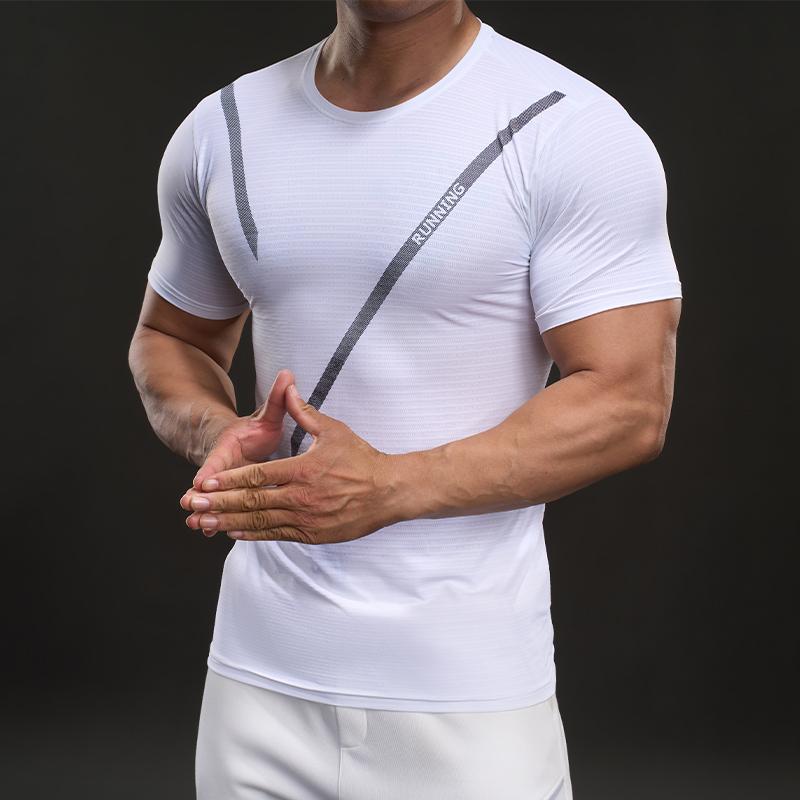 583309 Лето 2025 Американский Кэжуал Футболка с коротким рукавом Модная Спортивная Приталенная Эластичная Фитнес Уличная