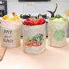 2Pcs Washable Imitation Linen Storage Bag Wear-resistant Kitchen Drawstring Bag Home Decor