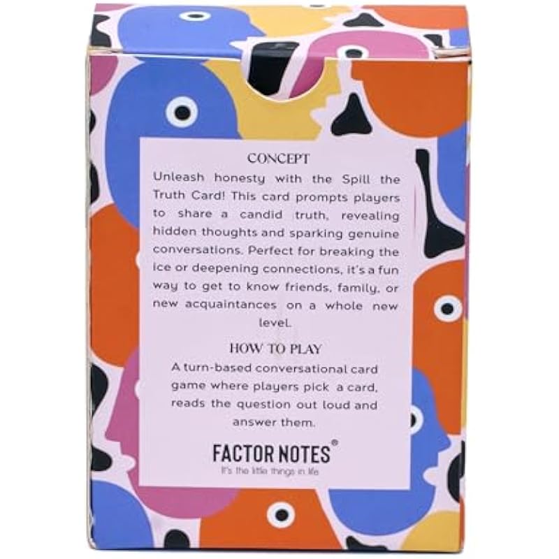 Factor Notes Adults Conversation Card Game : Spill The Truth