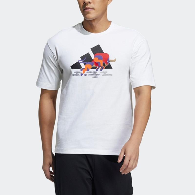 adidas Мужская футболка с коротким рукавом CNY Series GFX Training, белая GP1835