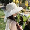 Шляпа женская солнцезащитная с большими полями шляпа-ведро сетка бант летняя солнцезащитная дышащая шляпа от солнца