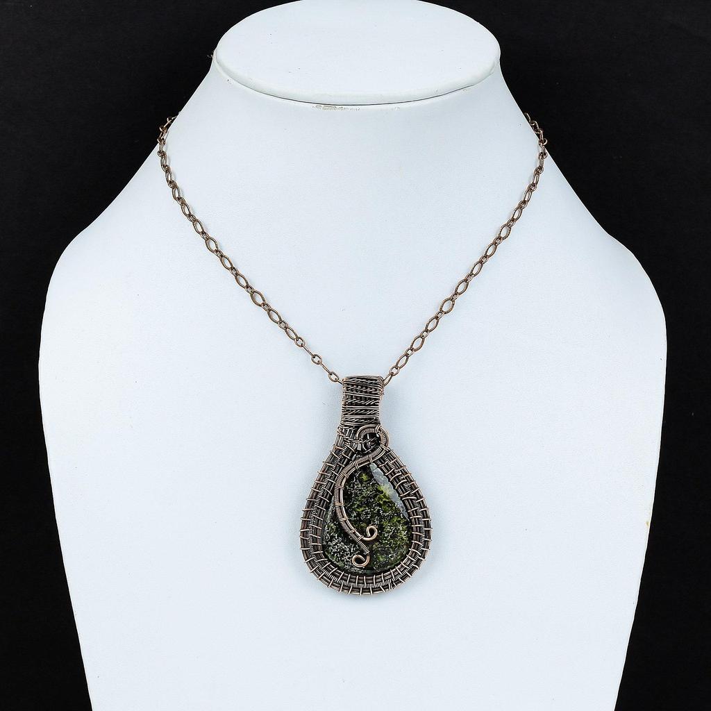 Подвеска из яшмы Драконьей крови, обернутая медной проволокой 999 пробы, Ювелирные изделия с подвеской из драгоценного камня ручной работы, Подарки для жены, Новая подвеска