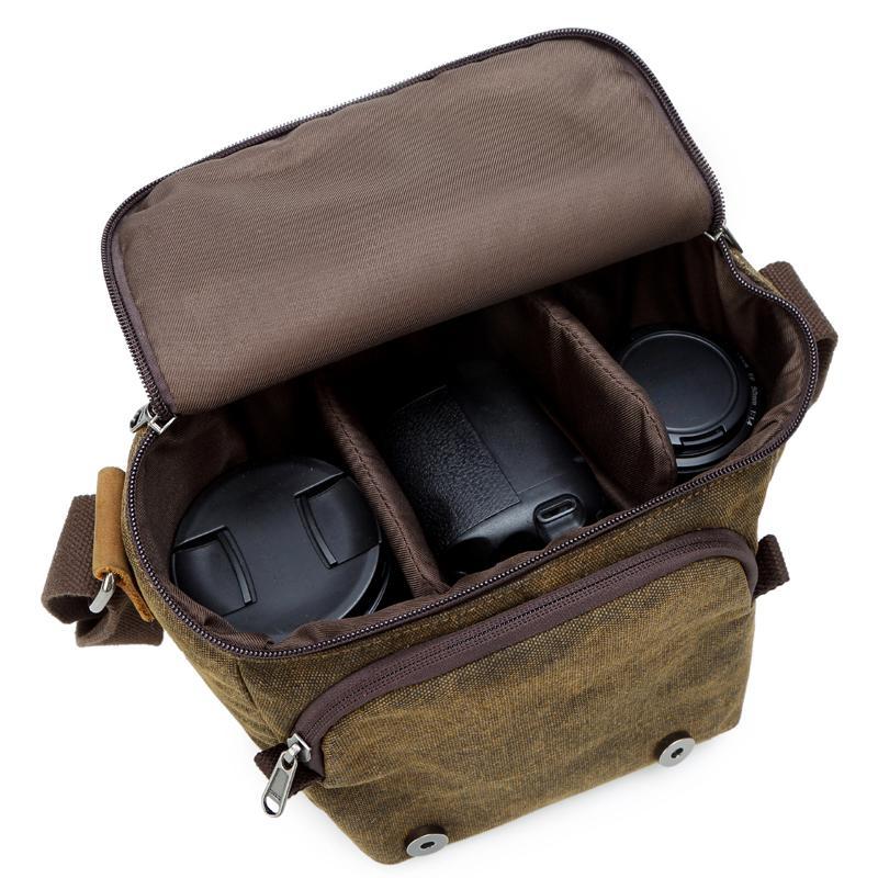 CAREELL C264 винтажная холщовая сумка для фотосъемки через плечо, чехол для переноски зеркальных фотокамер, небольшие дорожные сумки для Nikon Sony